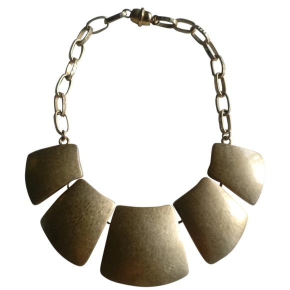 Vintage KJL Kenneth Jay Lane Tribal "Gladiator" Statement Necklace Matte Gold - Picture 6 of 11